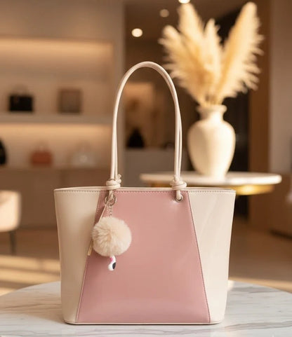Two-Tone Elegant Tote Handbag